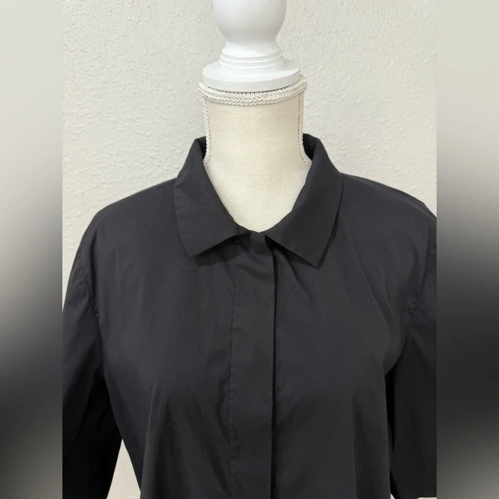 Lafayette 148 New York Plus Marla Blouse Women's Black XL - Picture 5 of 10